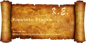 Kopstein Etelka névjegykártya